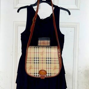 Original Vintage Burberry Haymarket crossbody bag